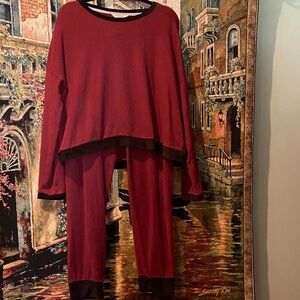 Lucky Brand Red and Black Lounge Set